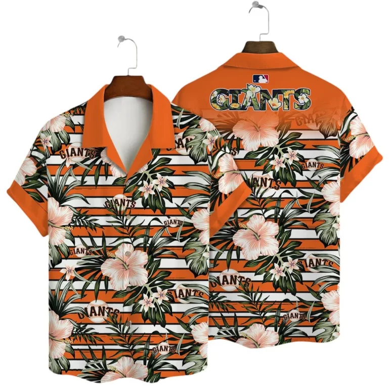 San Francisco Giants Tropical Stripe Hawaiian Shirt San Francisco Giants Tropical Stripe Hawaiian Shirt