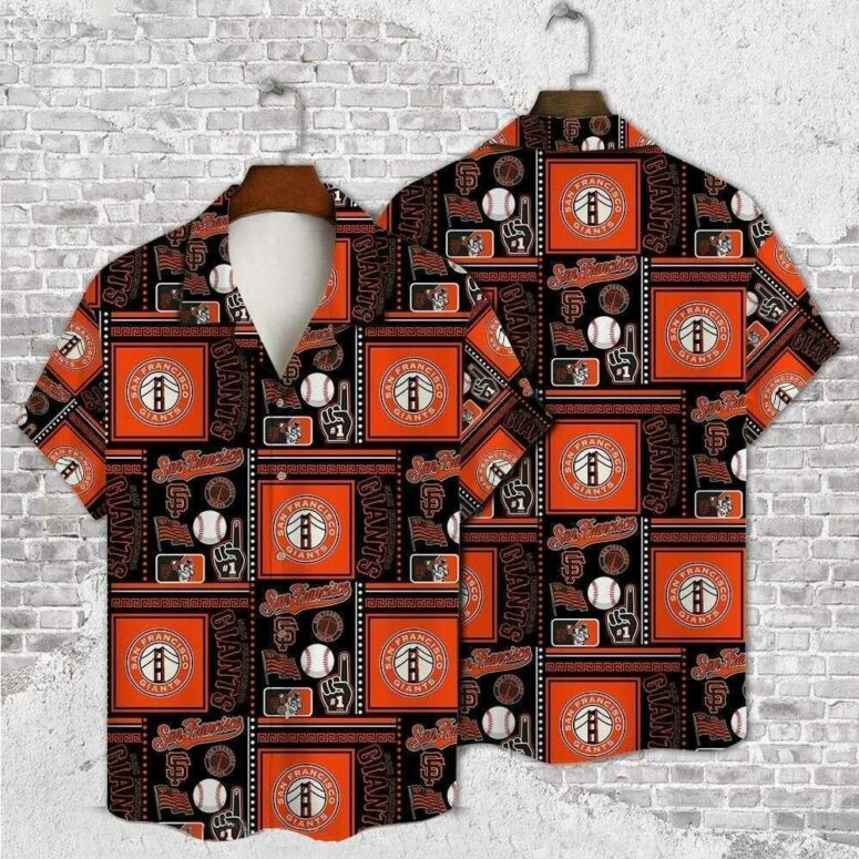 San Francisco Giants Vintage Grid Hawaiian Shirt San Francisco Giants Vintage Grid Hawaiian Shirt
