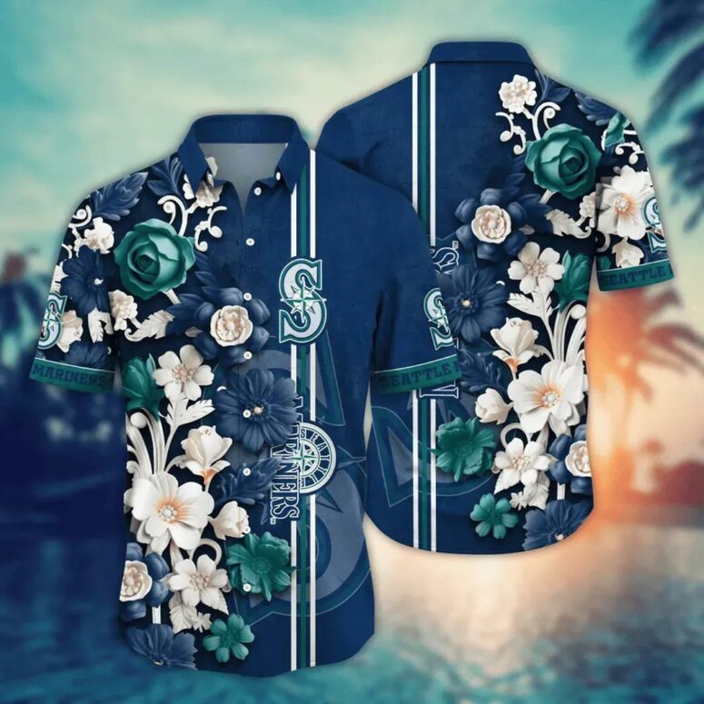 Seattle Mariners Tidal Wave Hawaiian Shirt Seattle Mariners Tidal Wave Hawaiian Shirt