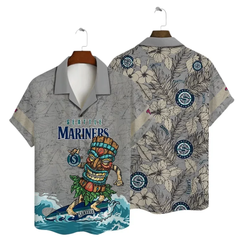 Seattle Mariners Wave Crest Hawaiian Shirt Seattle Mariners Wave Crest Hawaiian Shirt