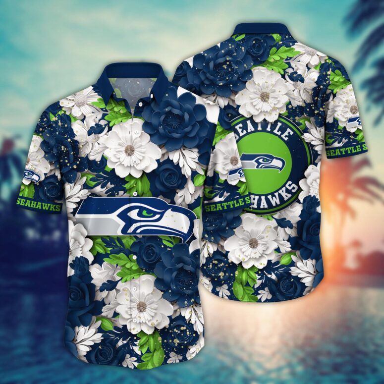 Seattle Seahawks Blooming Glory Hawaiian Shirt Seattle Seahawks Blooming Glory Hawaiian Shirt