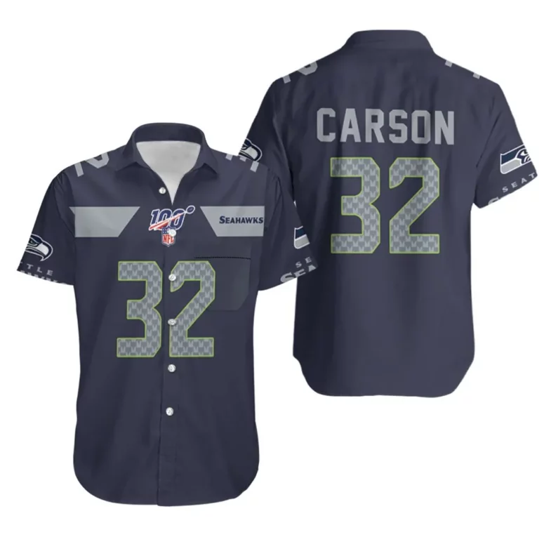 Seattle Seahawks Chris Carson 32 Hawaiian Shirt Seattle Seahawks Chris Carson 32 Hawaiian Shirt