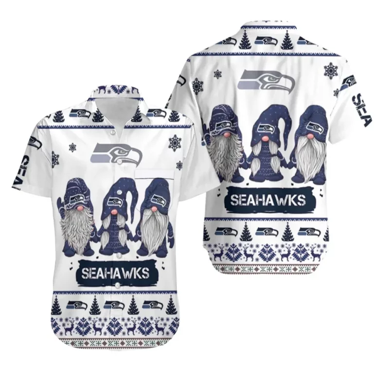 Seattle Seahawks Festive Gnome Hawaiian Shirt Seattle Seahawks Festive Gnome Hawaiian Shirt