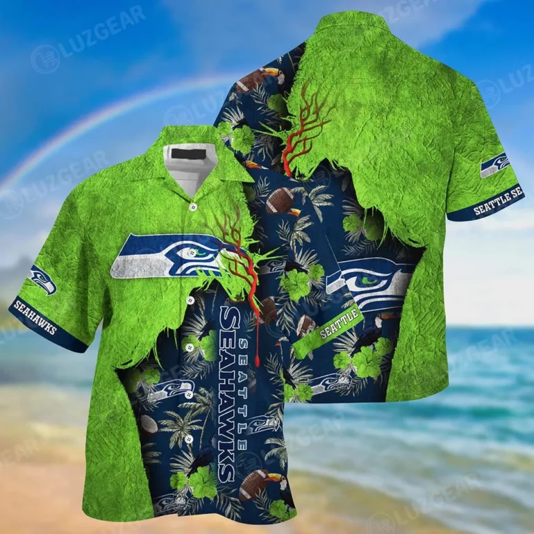 Seattle Seahawks Jungle Rip Hawaiian Shirt Seattle Seahawks Jungle Rip Hawaiian Shirt