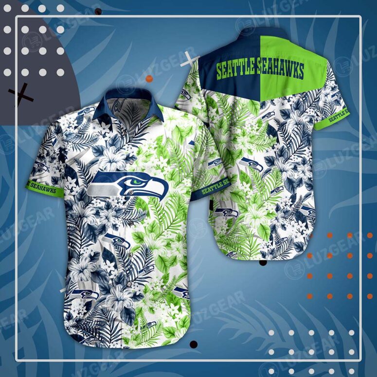 Seattle Seahawks Tropical Fusion Hawaiian Shirt Seattle Seahawks Tropical Fusion Hawaiian Shirt