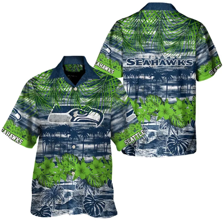 Seattle Seahawks Tropical Lagoon Hawaiian Shirt Seattle Seahawks Tropical Lagoon Hawaiian Shirt