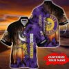 Skol Vikings Personalized Name Number Sunset Hawaiian Shirt