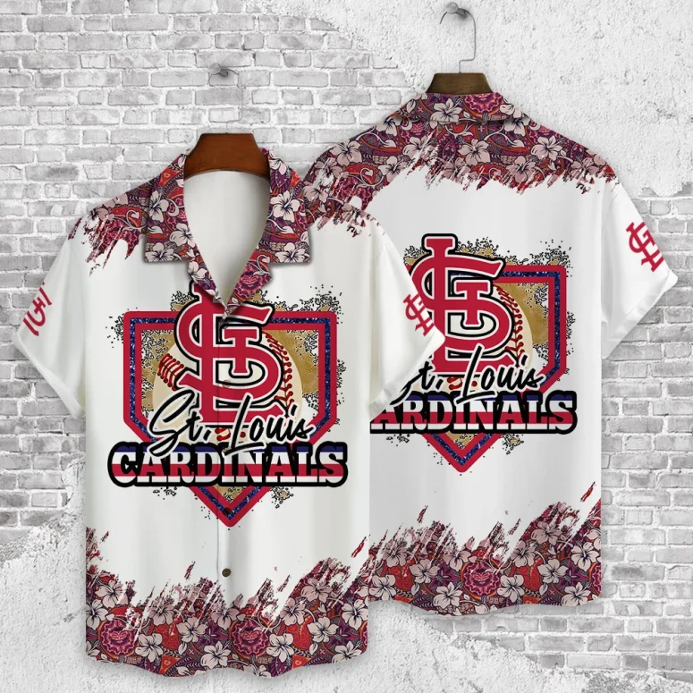 St. Louis Cardinals Diamond Bloom Hawaiian Shirt St. Louis Cardinals Diamond Bloom Hawaiian Shirt