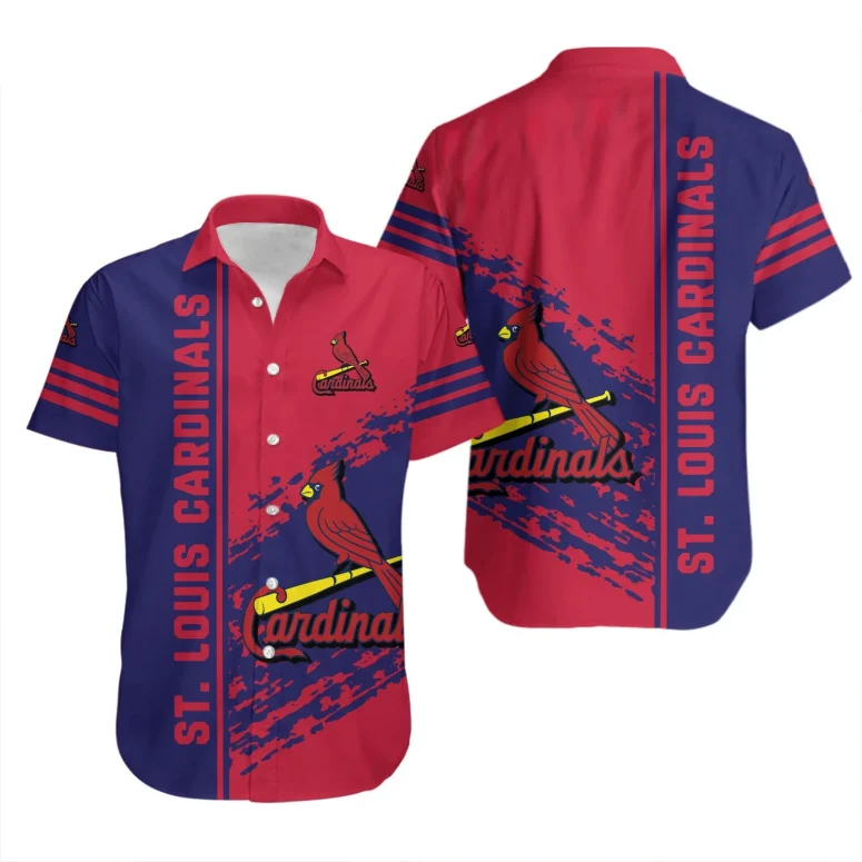 St. Louis Cardinals Dynamic Stripe Hawaiian Shirt St. Louis Cardinals Dynamic Stripe Hawaiian Shirt