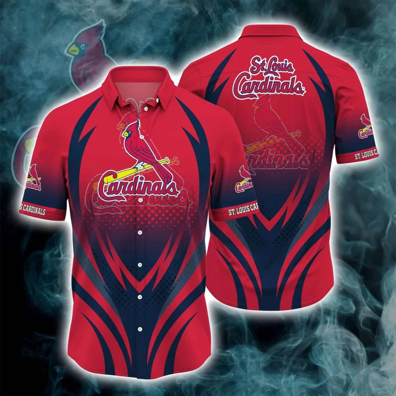 St. Louis Cardinals Fierce Stripes Hawaiian Shirt St. Louis Cardinals Fierce Stripes Hawaiian Shirt