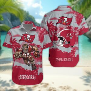 Tampa Bay Buccaneers Custom Name NFL Football Team Hawaiian Shirt