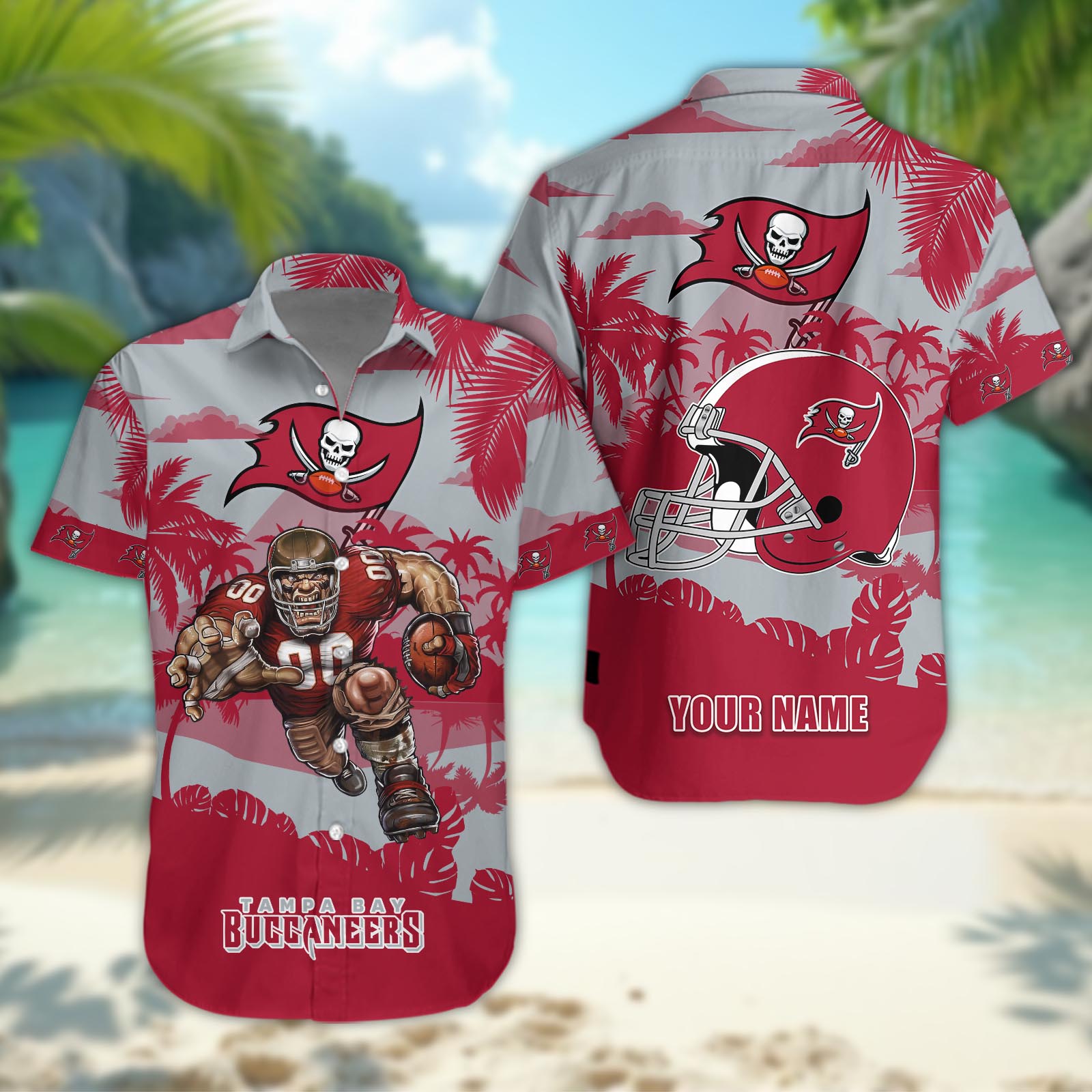 Tampa Bay Buccaneers Custom Name NFL Football Team Hawaiian Shirt Tampa Bay Buccaneers Custom Name NFL Football Team Hawaiian Shirt