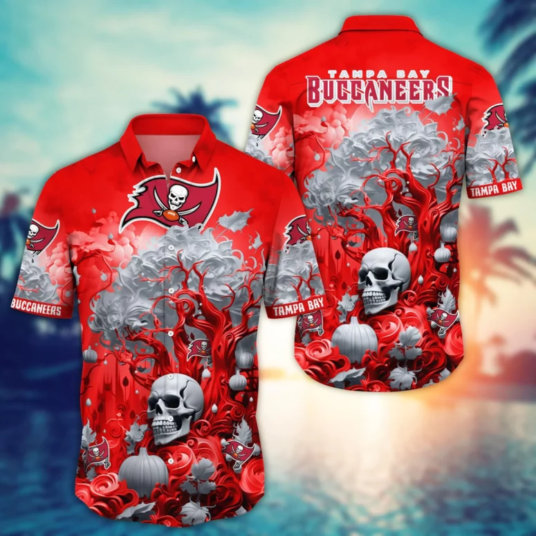 Tampa Bay Buccaneers Skull Adventure Hawaiian Shirt Tampa Bay Buccaneers Skull Adventure Hawaiian Shirt