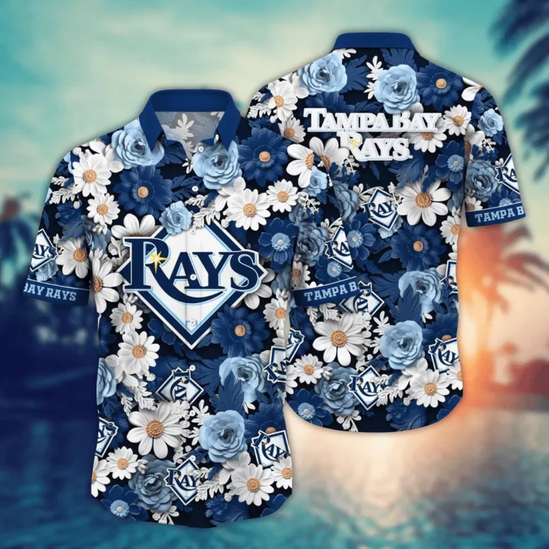 Tampa Bay Rays Floral Paradise Hawaiian Shirt Tampa Bay Rays Floral Paradise Hawaiian Shirt