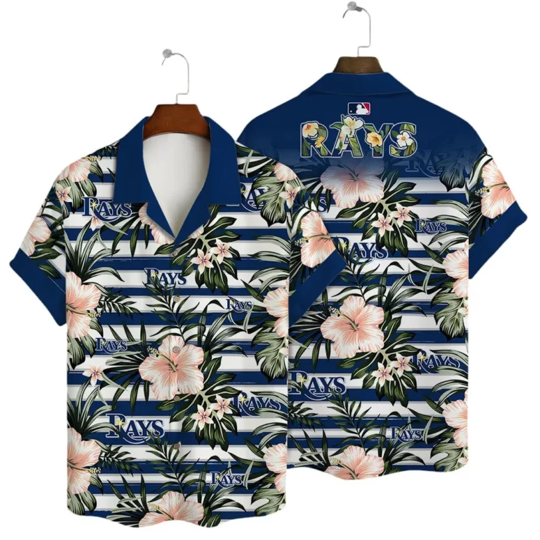 Tampa Bay Rays Tropical Hibiscus Hawaiian Shirt Tampa Bay Rays Tropical Hibiscus Hawaiian Shirt