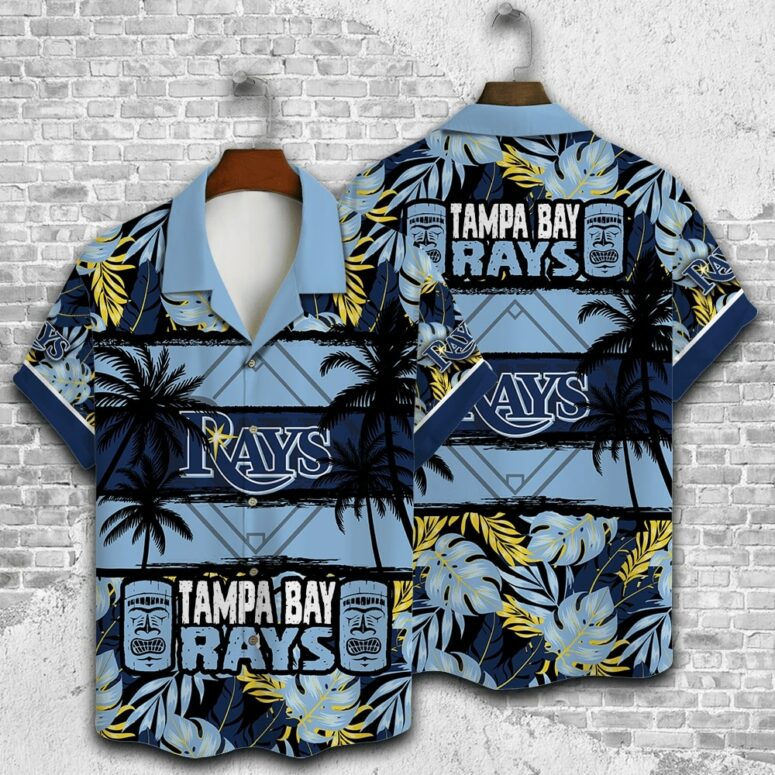 Tampa Bay Rays Tropical Palms Hawaiian Shirt Tampa Bay Rays Tropical Palms Hawaiian Shirt