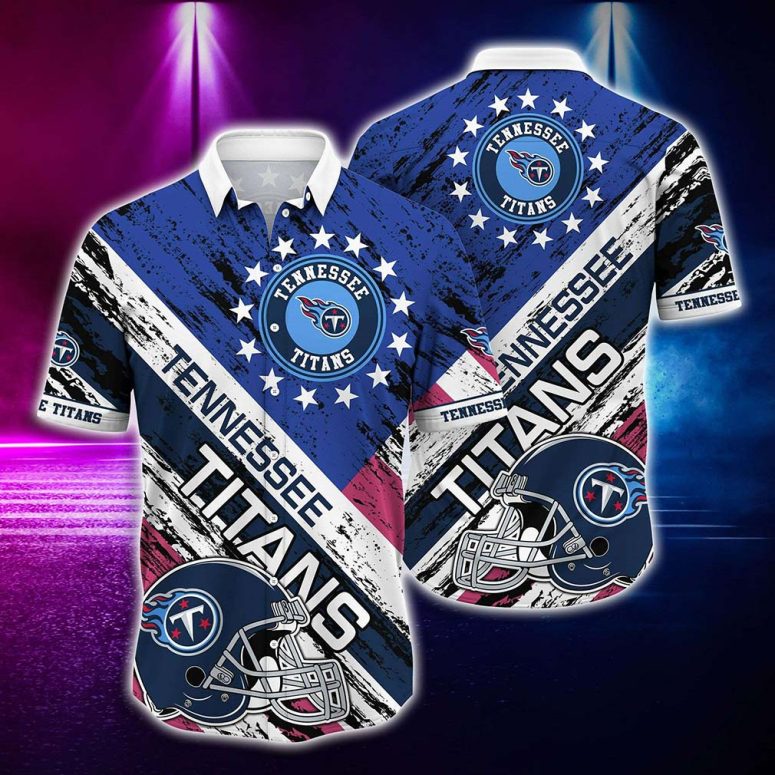 Tennessee Titans Graphic American Flag Hawaiian Shirt Tennessee Titans Graphic American Flag Hawaiian Shirt