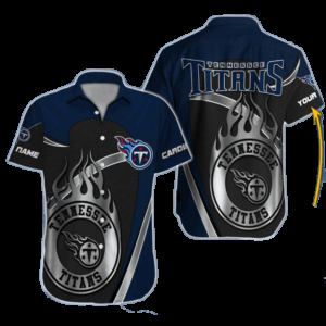 Tennessee Titans Hibiscus Blitz Personalized Hawaiian Shirt