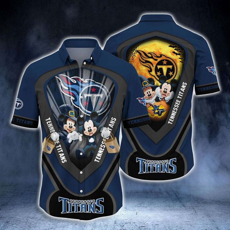 Tennessee Titans Mickey Halloween Night Hawaiian Shirt Tennessee Titans Mickey Halloween Night Hawaiian Shirt
