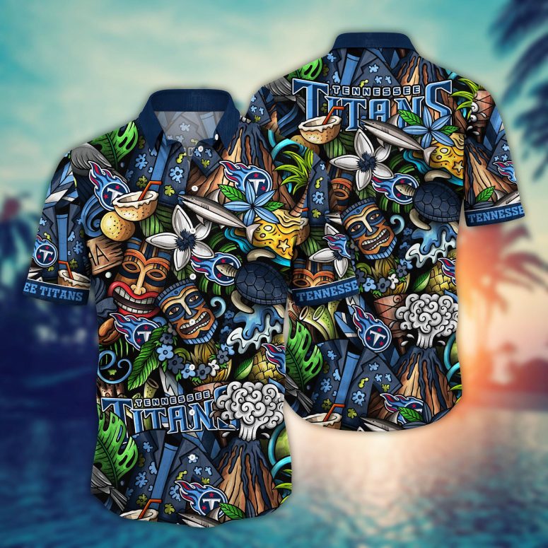 Tennessee Titans Midnight Blooms Hawaiian Shirt Tennessee Titans Midnight Blooms Hawaiian Shirt
