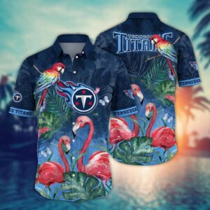 Tennessee Titans Pink Flamingo NFL Football Team Hawaiian Shirt