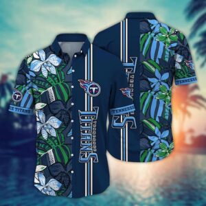 Tennessee Titans Tropical Plants NFL Football Team Hawaiian Shirt