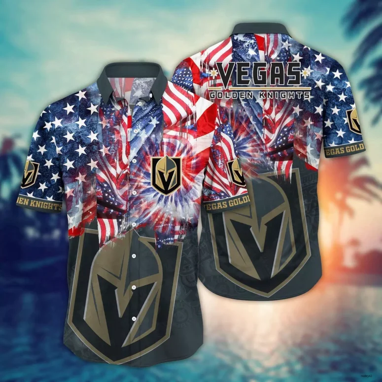 Vegas Golden Knights Firework Patriot Hawaiian Shirt Vegas Golden Knights Firework Patriot Hawaiian Shirt