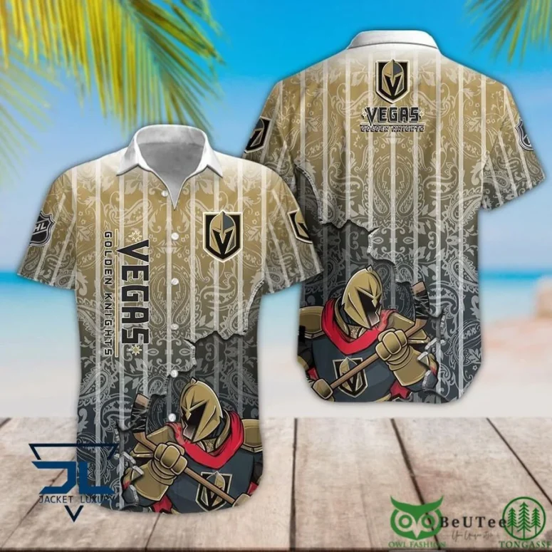 Vegas Golden Knights Regal Warrior Hawaiian Shirt Vegas Golden Knights Regal Warrior Hawaiian Shirt