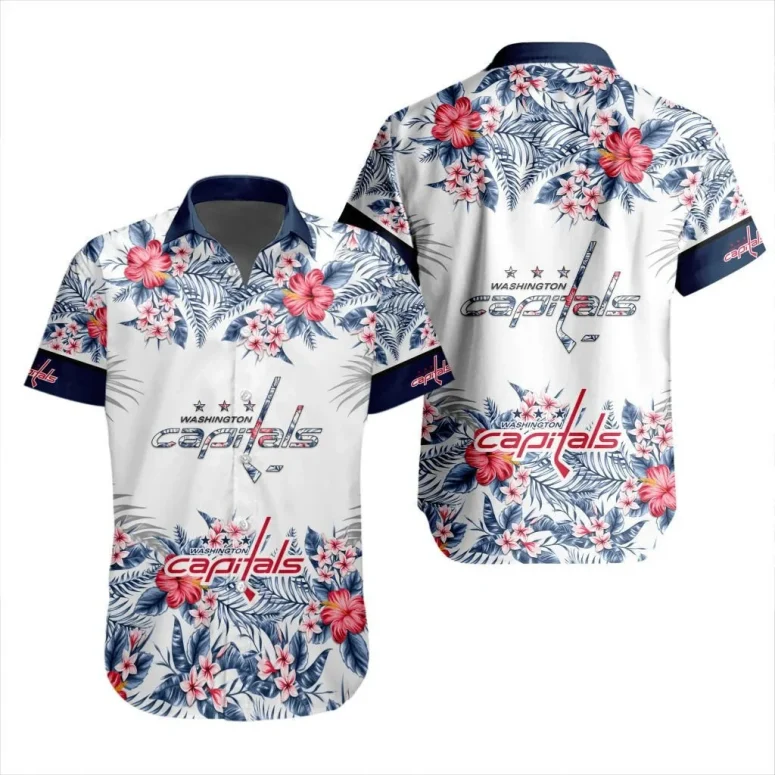 Washington Capitals Floral Paradise Hawaiian Shirt Washington Capitals Floral Paradise Hawaiian Shirt