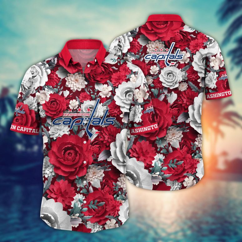 Washington Capitals Rose Elegance Hawaiian Shirt Washington Capitals Rose Elegance Hawaiian Shirt