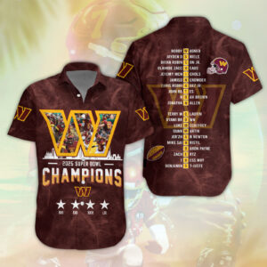 Washington Commanders 2025 Super Bowl Champions NFL Football Team Hawaiian Shirt