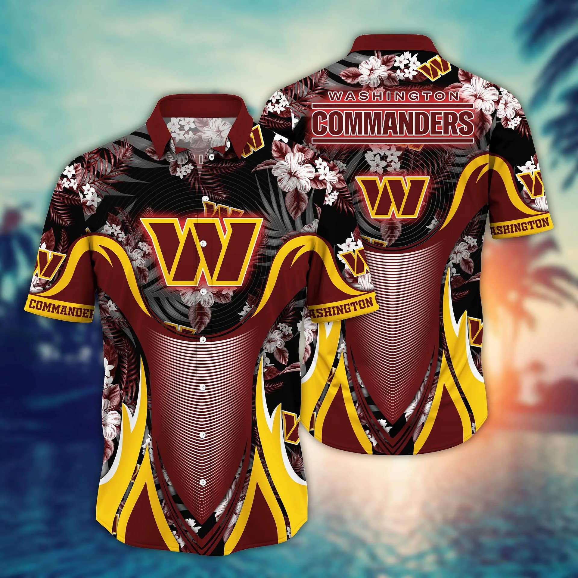 Washington Commanders Basic V4 NFL Football Team Hawaiian Shirt Washington Commanders Basic V4 NFL Football Team Hawaiian Shirt