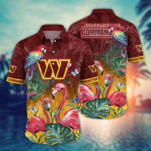 Washington Commanders Flamingo NFL Football Team Hawaiian Shirt
