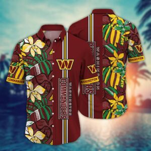 Washington Commanders Flower NFL Football Team Hawaiian Shirt