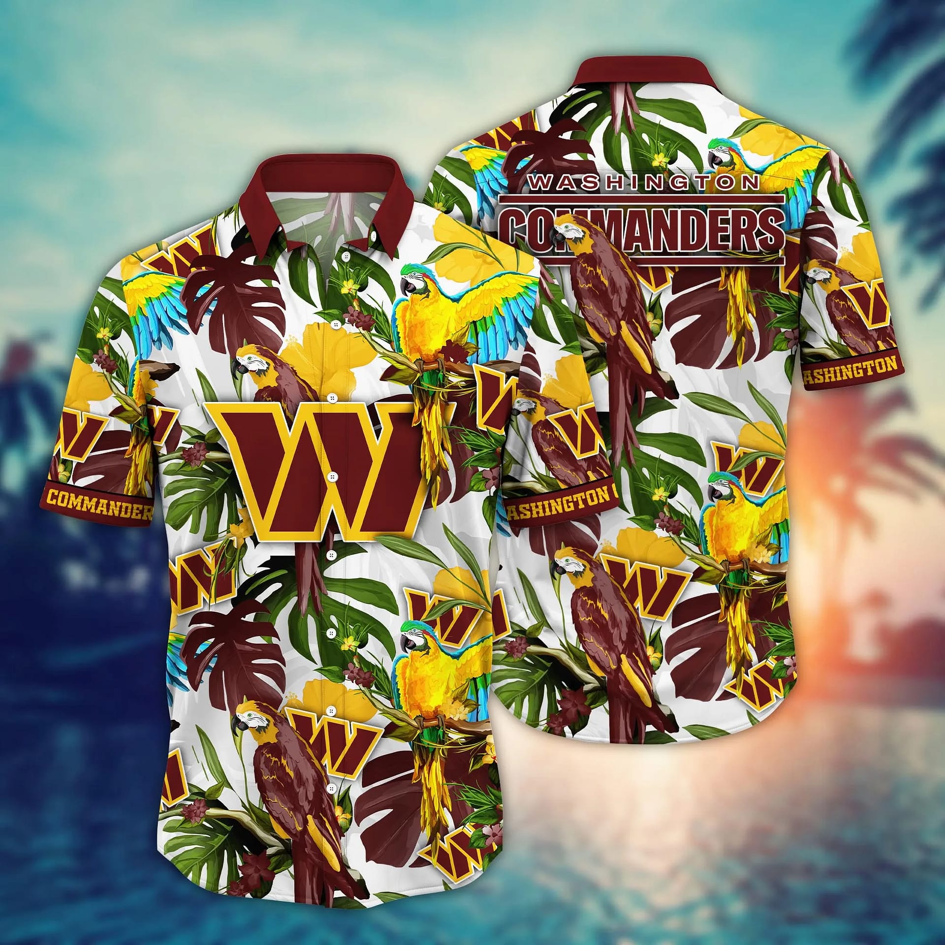 Washington Commanders Garden Parties Time NFL Football Team Hawaiian Shirt Washington Commanders Garden Parties Time NFL Football Team Hawaiian Shirt