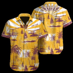 Washington Commanders Golden Sail Hawaiian Shirt