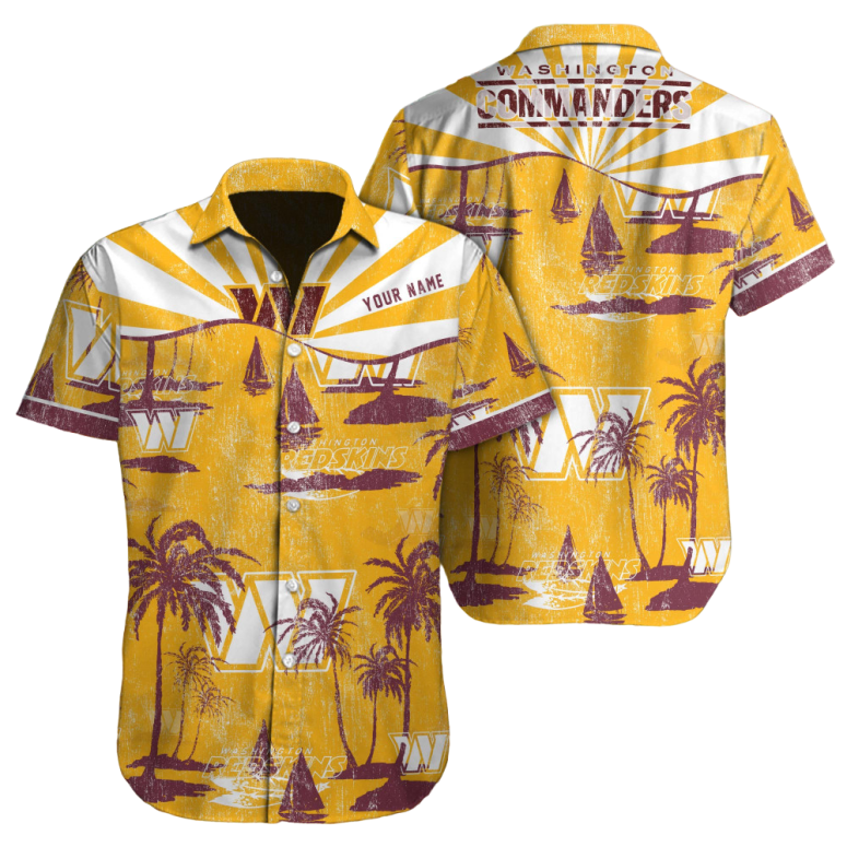 Washington Commanders Golden Sail Hawaiian Shirt Washington Commanders Golden Sail Hawaiian Shirt