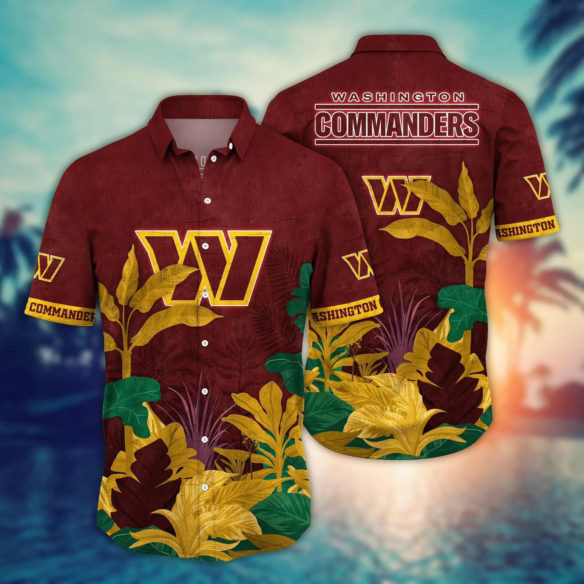 Washington Commanders Midsummer NFL Football Team Hawaiian Shirt Washington Commanders Midsummer NFL Football Team Hawaiian Shirt