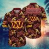 Washington Commanders Palm Tree Leaves NFL Football Team Hawaiian Shirt