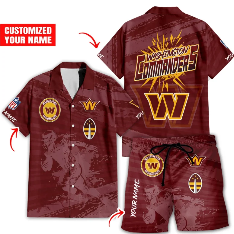 Washington Commanders Personalized Blaze Hawaiian Shirt Washington Commanders Personalized Blaze Hawaiian Shirt