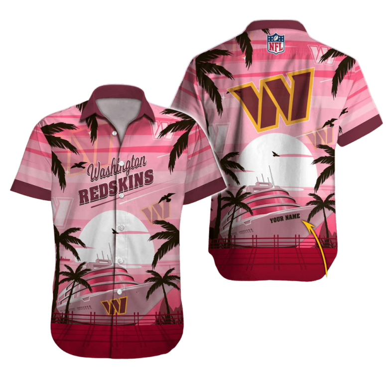 Washington Commanders Sunset Cruise Hawaiian Shirt Washington Commanders Sunset Cruise Hawaiian Shirt