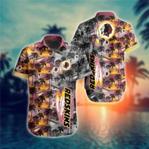Washington Commanders Tropical Sunset Hawaiian Shirt