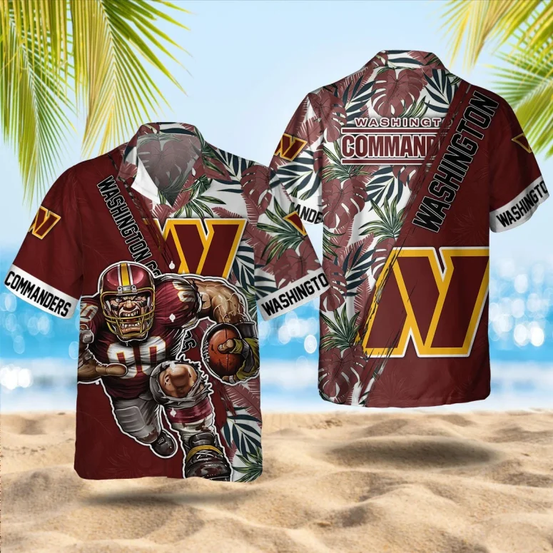 Washington Commanders Warrior Beach Hawaiian Shirt Washington Commanders Warrior Beach Hawaiian Shirt