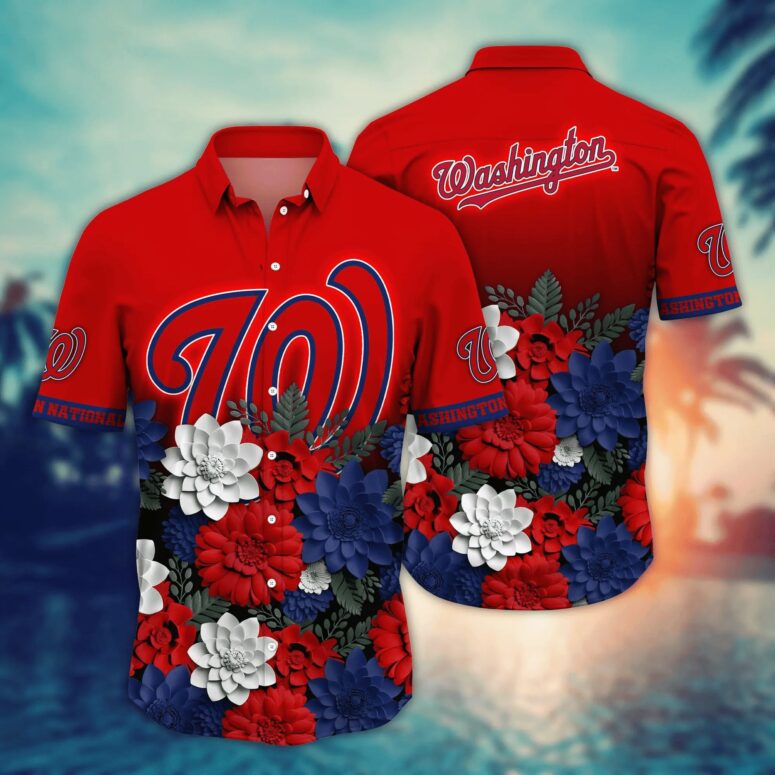 Washington Nationals Beachside Bliss Hawaiian Shirt Washington Nationals Beachside Bliss Hawaiian Shirt