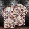Washington Nationals Palms and Pinstripes Hawaiian Shirt
