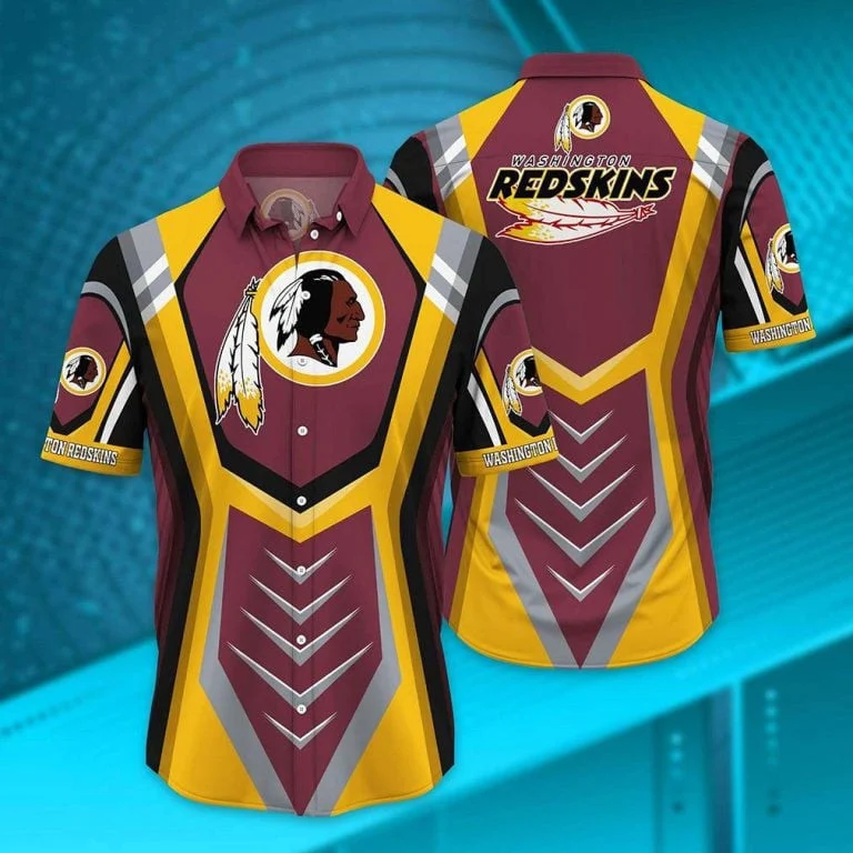Washington Redskins Bold Chevron Hawaiian Shirt Washington Redskins Bold Chevron Hawaiian Shirt