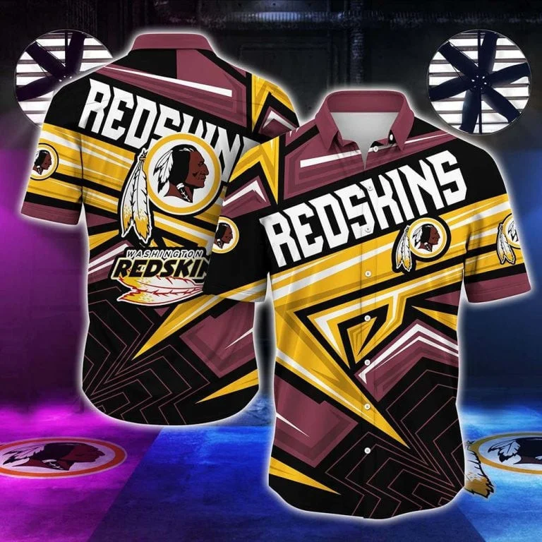 Washington Redskins Geometric Burst Hawaiian Shirt Washington Redskins Geometric Burst Hawaiian Shirt