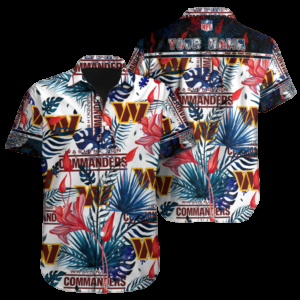 personalized Washington Commanders Tropical Bloom Hawaiian Shirt