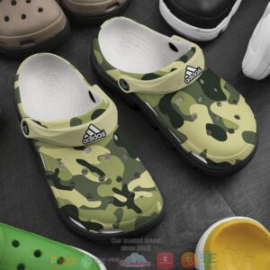 Adidas Green Camo Crocband Clog Shoes