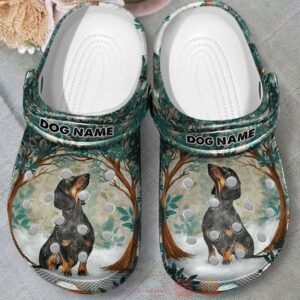 Adorable Dachshund Custom Name Crocband Crocs Clog Shoes
